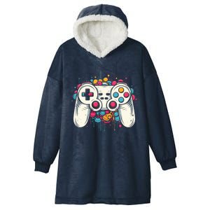 Gaming Controller Graphic Gamer Esports Cute Gift Hooded Wearable Blanket