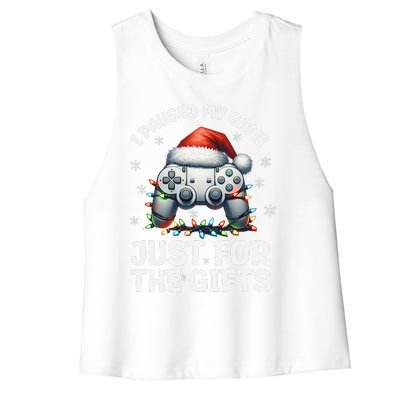 Gamer Christmas Gaming Xmas Video Games Christmas Pj Women's Racerback Cropped Tank