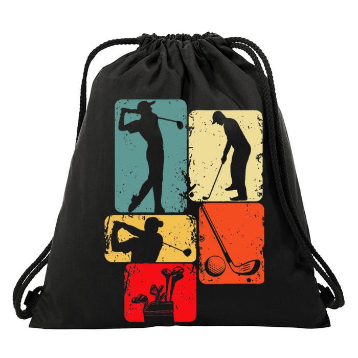 Golf Club Golfer Golfing Drawstring Bag