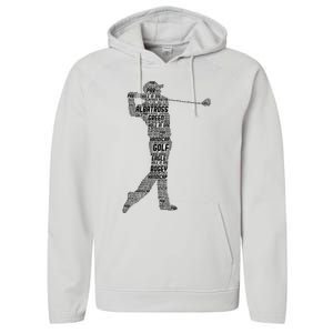 Golf Club Golfer Golfing Performance Fleece Hoodie