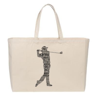 Golf Club Golfer Golfing Cotton Canvas Jumbo Tote