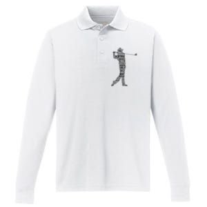 Golf Club Golfer Golfing Performance Long Sleeve Polo