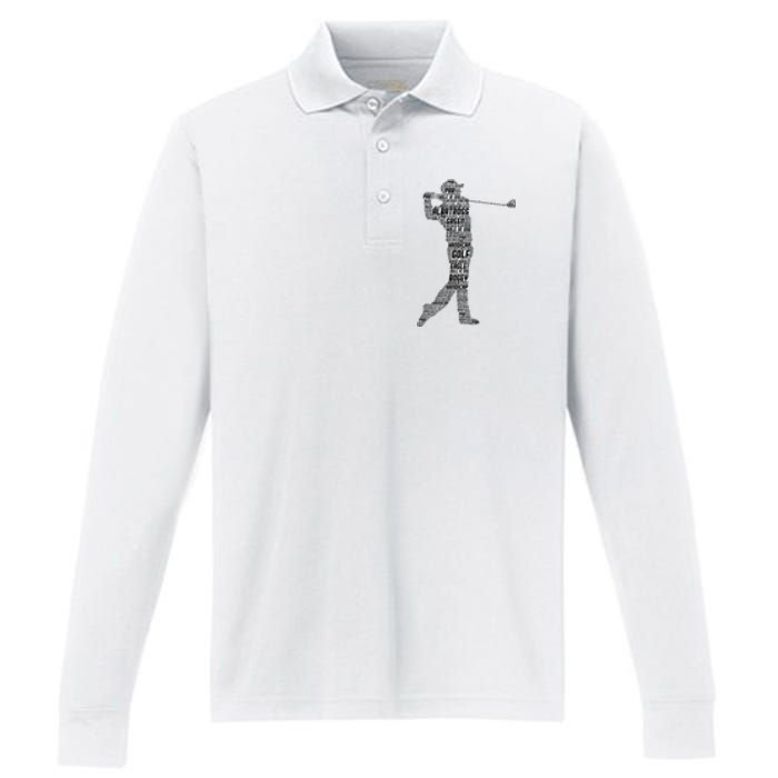 Golf Club Golfer Golfing Performance Long Sleeve Polo