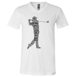 Golf Club Golfer Golfing V-Neck T-Shirt