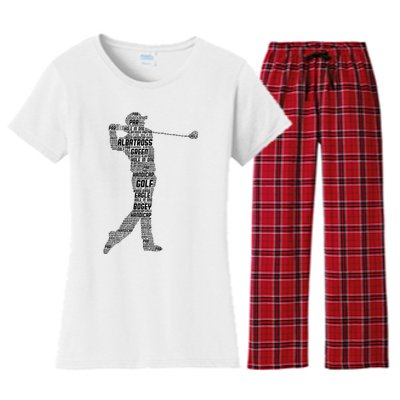 Golf Club Golfer Golfing Women's Flannel Pajama Set