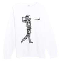 Golf Club Golfer Golfing Premium Crewneck Sweatshirt