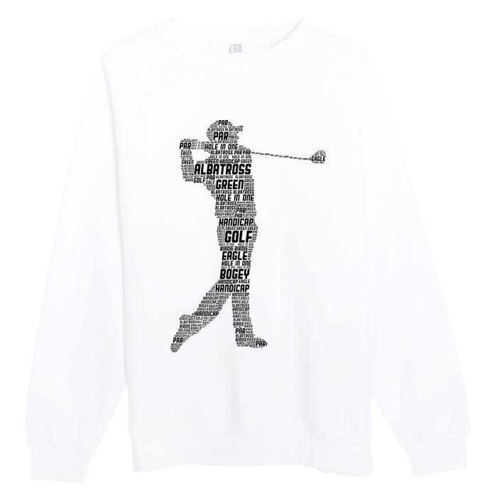 Golf Club Golfer Golfing Premium Crewneck Sweatshirt