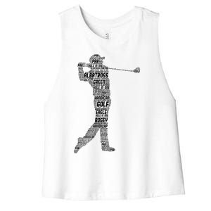 Golf Club Golfer Golfing Women's Racerback Cropped Tank