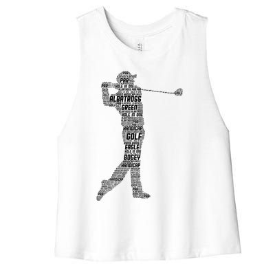 Golf Club Golfer Golfing Women's Racerback Cropped Tank