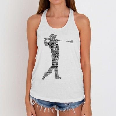 Golf Club Golfer Golfing Women's Knotted Racerback Tank