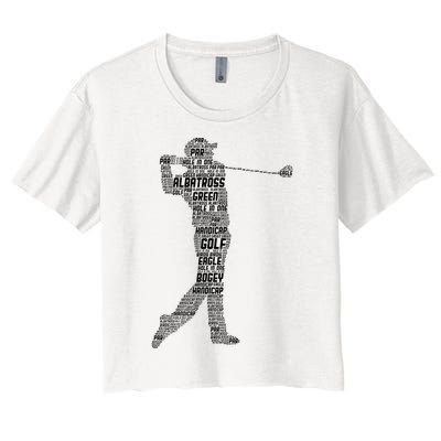 Golf Club Golfer Golfing Women's Crop Top Tee