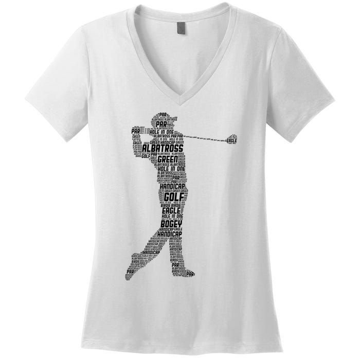 Golf Club Golfer Golfing Women's V-Neck T-Shirt