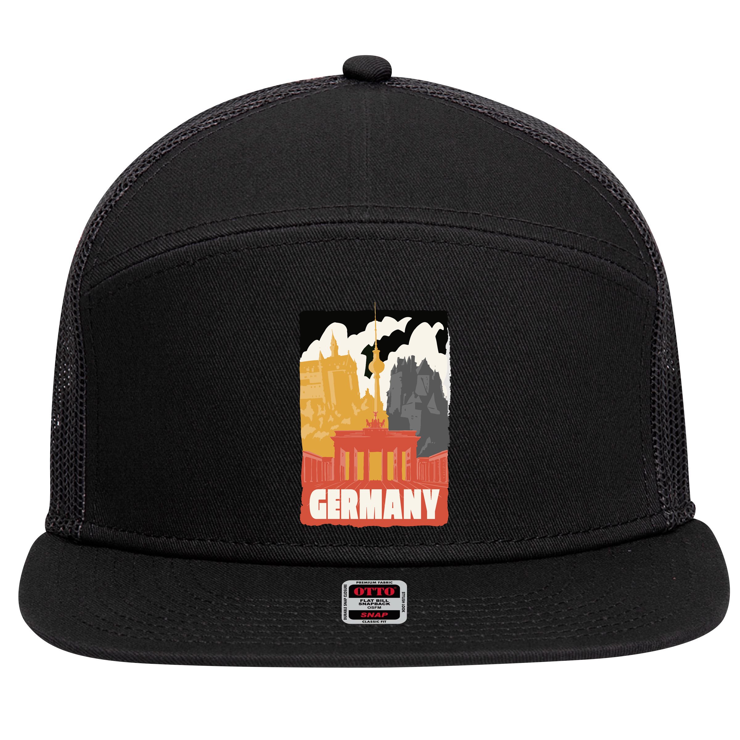 Germany Castle 7 Panel Mesh Trucker Snapback Hat