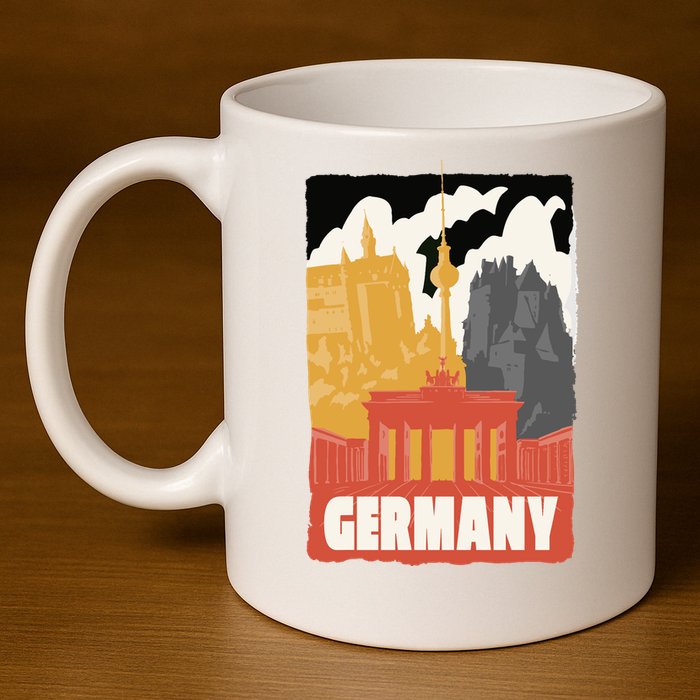 Germany Castle 11oz C Handle Ceramic Mug