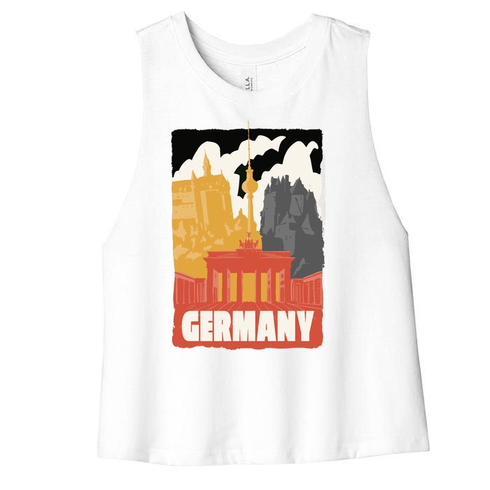 Germany Castle Women's Racerback Cropped Tank