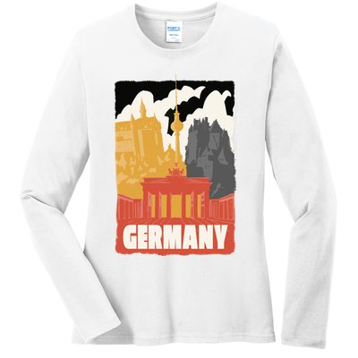 Germany Castle Ladies Long Sleeve Shirt