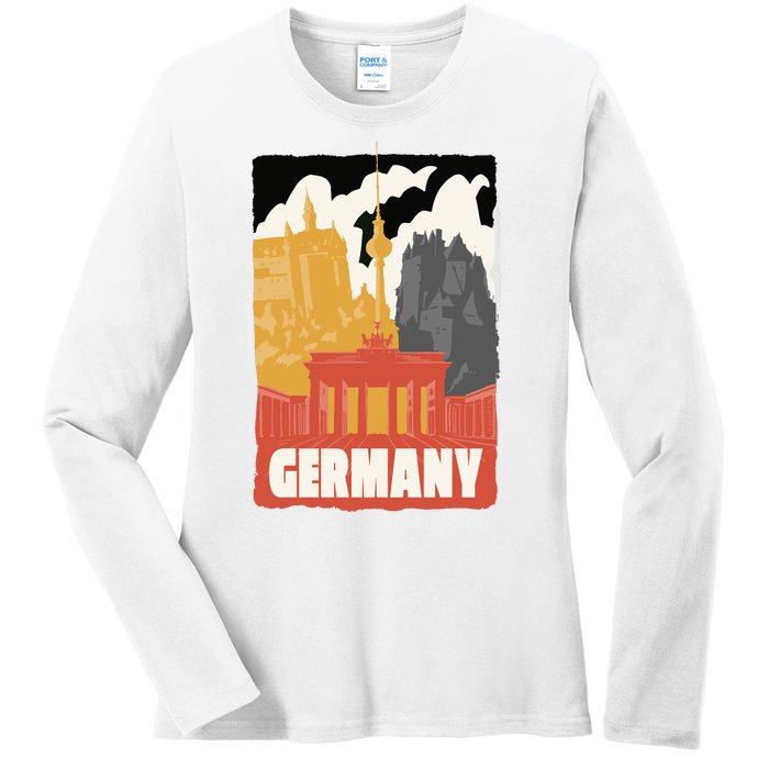 Germany Castle Ladies Long Sleeve Shirt