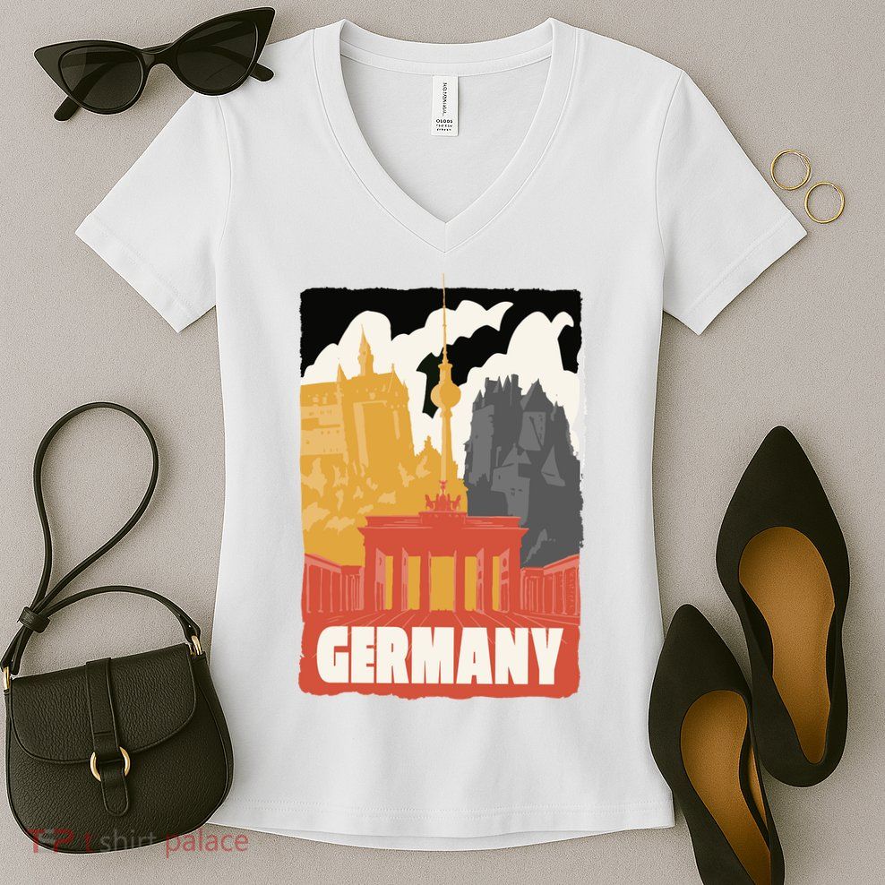 Germany Castle Women's V-Neck T-Shirt