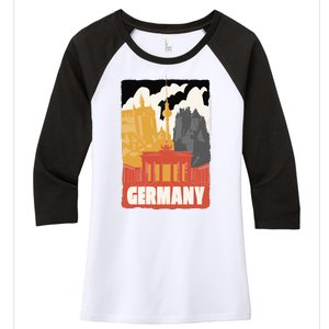 Germany Castle Women's Tri-Blend 3/4-Sleeve Raglan Shirt