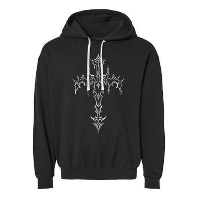 Gothic Cross Grunge Aesthetic Mall Goth Garment-Dyed Fleece Hoodie