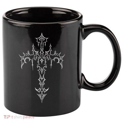 Gothic Cross Grunge Aesthetic Mall Goth 11oz C Handle Ceramic Mug