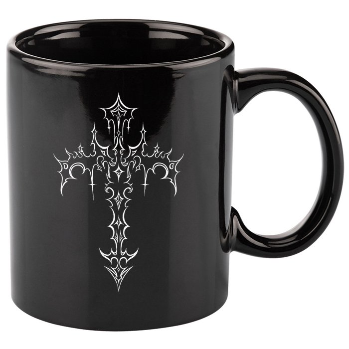 Gothic Cross Grunge Aesthetic Mall Goth 11oz C Handle Ceramic Mug