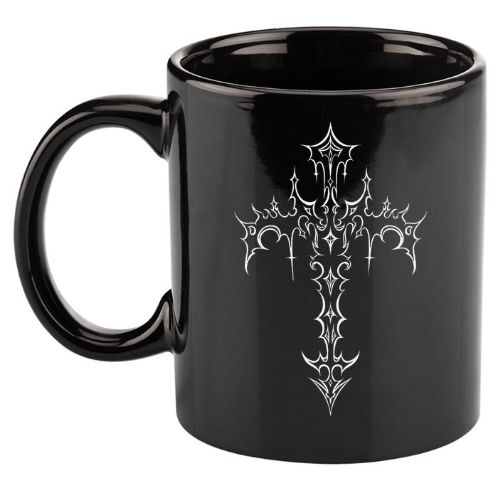 Gothic Cross Grunge Aesthetic Mall Goth 11oz C Handle Ceramic Mug