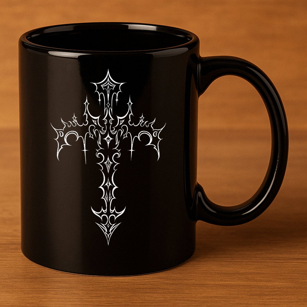 Gothic Cross Grunge Aesthetic Mall Goth 11oz C Handle Ceramic Mug