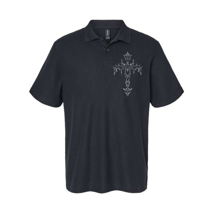 Gothic Cross Grunge Aesthetic Mall Goth Softstyle Adult Sport Polo