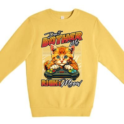 Gamer Cat Gaming Video Game & Cat Lover Premium Crewneck Sweatshirt