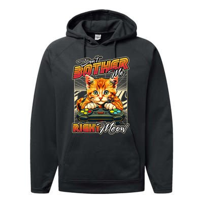 Gamer Cat Gaming Video Game & Cat Lover Performance Fleece Hoodie