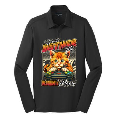 Gamer Cat Gaming Video Game & Cat Lover Silk Touch Performance Long Sleeve Polo