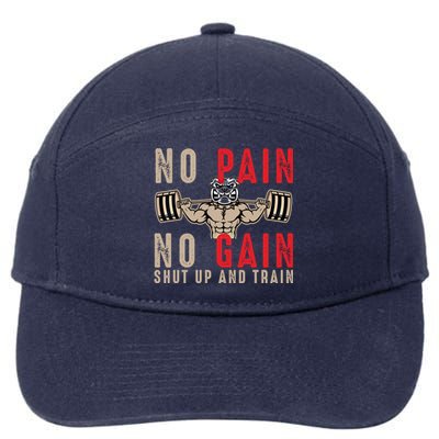 Gym Cute Gift Workout Cute Gift Fitness Cute Gift No Pain No Gain Gift 7-Panel Snapback Hat