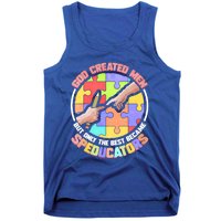 God Created Great Gift Speducators And Special Education Teacher Funny Gift Tank Top