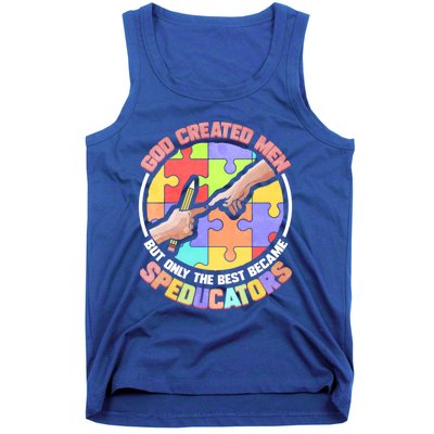 God Created Great Gift Speducators And Special Education Teacher Funny Gift Tank Top