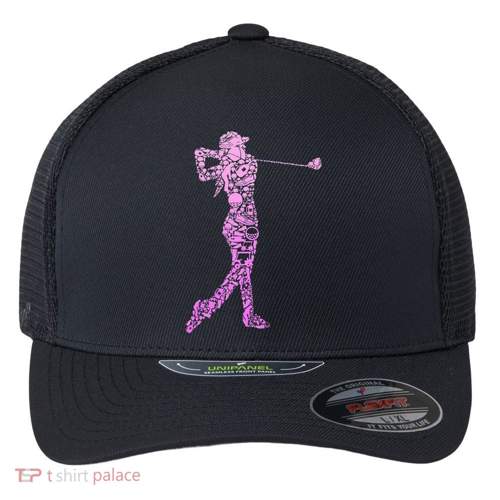 Golf Club Golfer Golfing Funny Golf Father's Day Flexfit Unipanel Trucker Cap