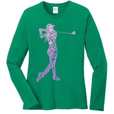 Golf Club Golfer Golfing Funny Golf Father's Day Ladies Long Sleeve Shirt