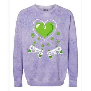 Game Controller Gamer St Patricks Day Colorblast Crewneck Sweatshirt