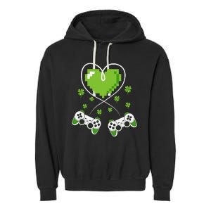 Game Controller Gamer St Patricks Day Garment-Dyed Fleece Hoodie