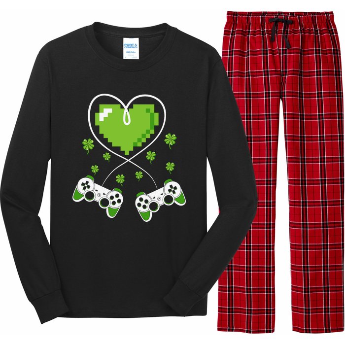 Game Controller Gamer St Patricks Day Long Sleeve Pajama Set