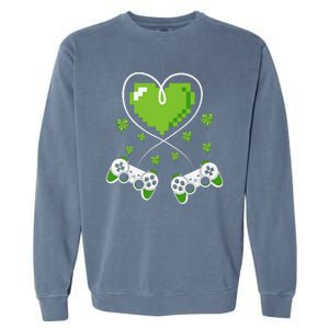 Game Controller Gamer St Patricks Day Garment-Dyed Sweatshirt