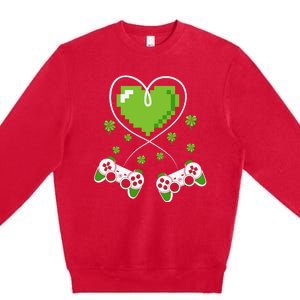 Game Controller Gamer St Patricks Day Premium Crewneck Sweatshirt