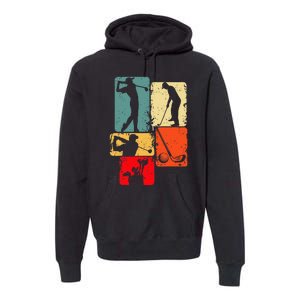 Golf Club Golfer Golfing Premium Hoodie