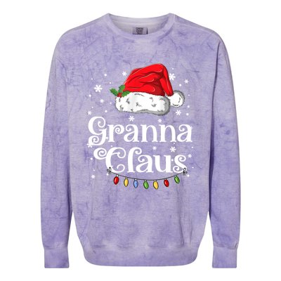 Granna Claus Great Gift Christmas Pajama Family Matching Xmas Gift Colorblast Crewneck Sweatshirt