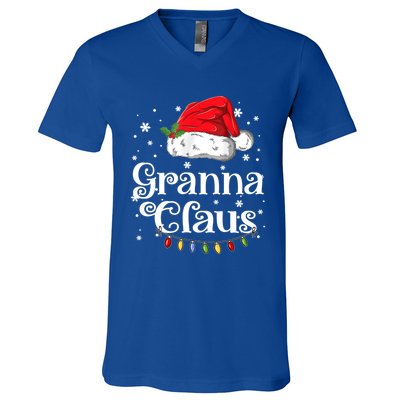 Granna Claus Great Gift Christmas Pajama Family Matching Xmas Gift V-Neck T-Shirt