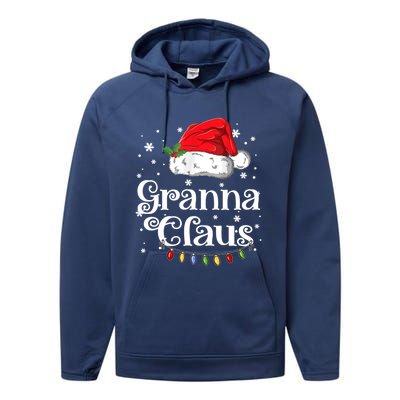 Granna Claus Great Gift Christmas Pajama Family Matching Xmas Gift Performance Fleece Hoodie