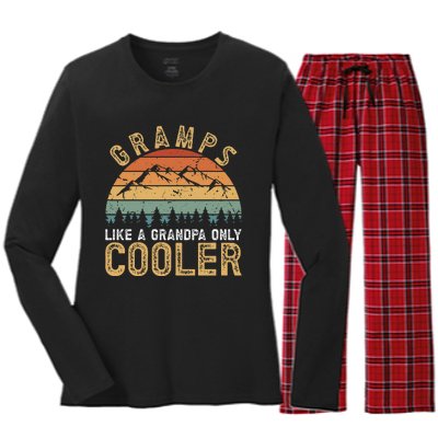 Gramps Cool Gramps Grandpa Gramps Grandfather Women's Long Sleeve Flannel Pajama Set 