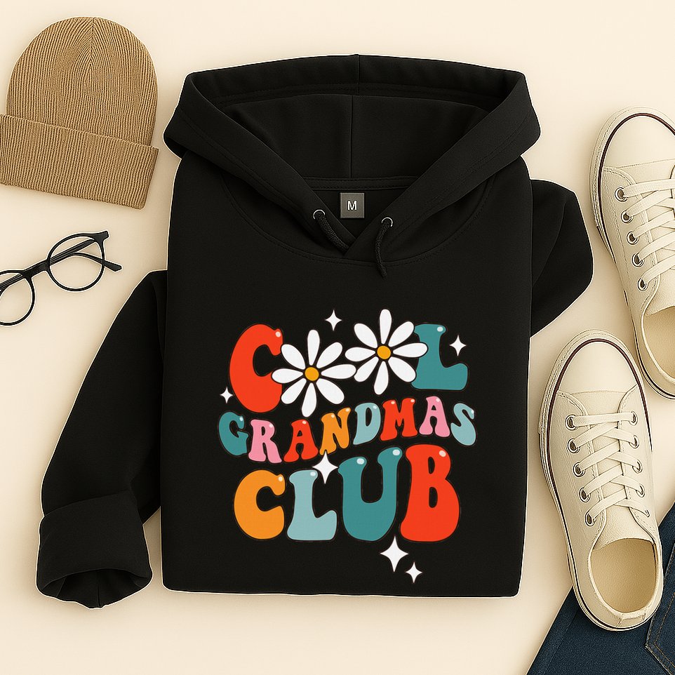 Groovy Cool Grandmas Club Funny Smile Hoodie