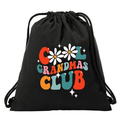 Groovy Cool Grandmas Club Funny Smile Drawstring Bag