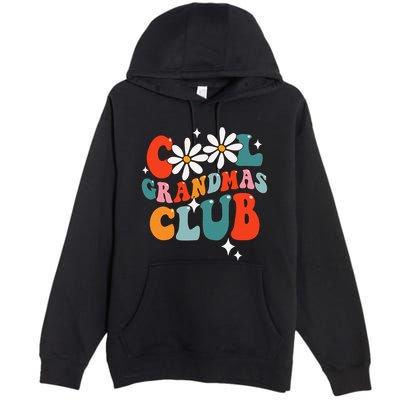 Groovy Cool Grandmas Club Funny Smile Premium Pullover Hoodie